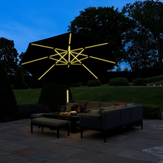 Nova - Astra 3.5m Round LED Cantilever Parasol - Grey