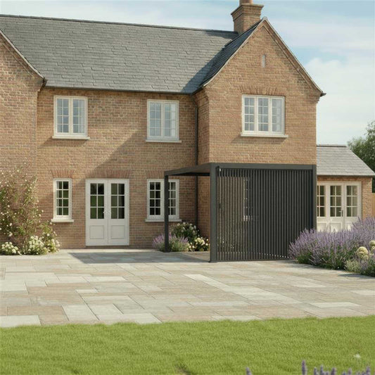 Titan Aluminium Vertical Louvre Side Panel - 1.33m Single Panel in Graphite Grey