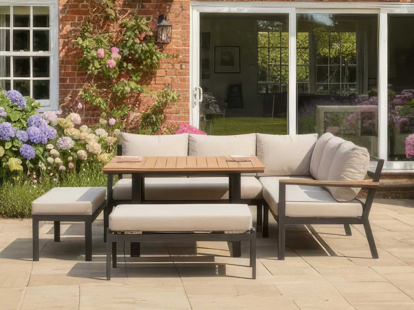 Nova - Heidi Deluxe Corner Sofa Dining Set with Square Rising Table - LOW STOCK