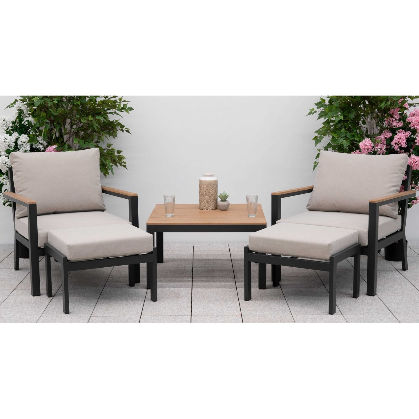 Nova - Heidi 5pc Lounging Set with Square Side Table - LOW STOCK
