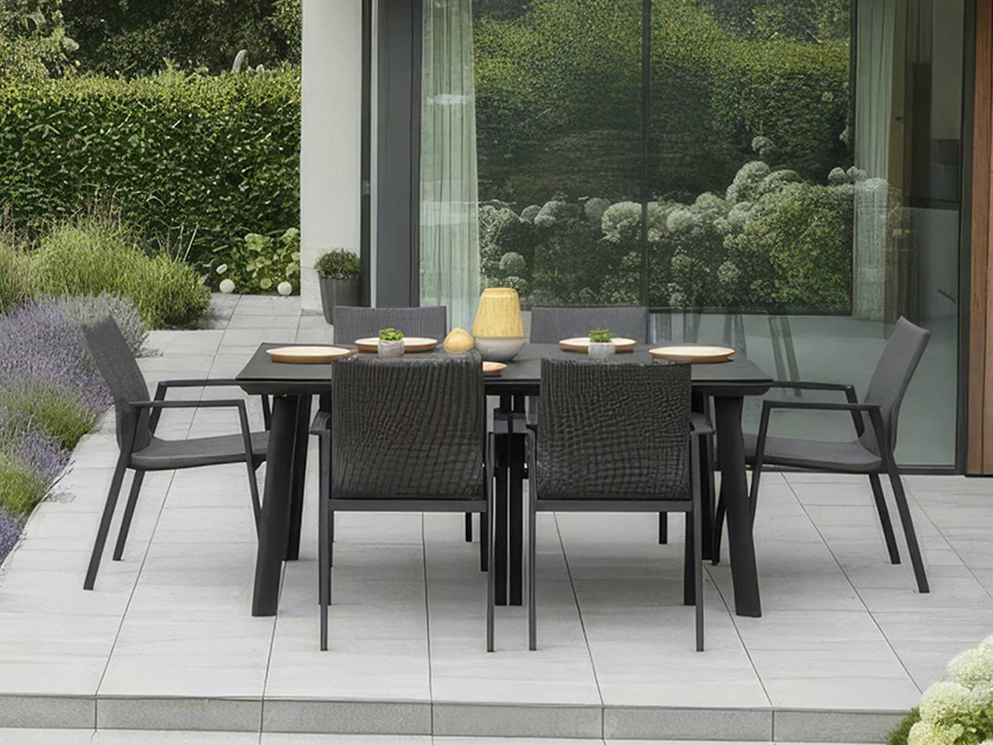 Nova - Phoenix 6 Seat Rectangular Dining Set - Grey