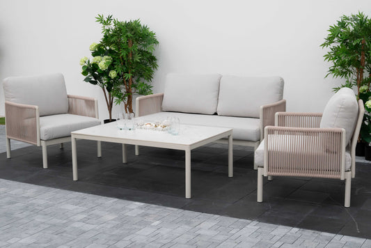 Nova - Hayden 2 Seater Sofa Set with Rectangular Coffee Table - Pebble