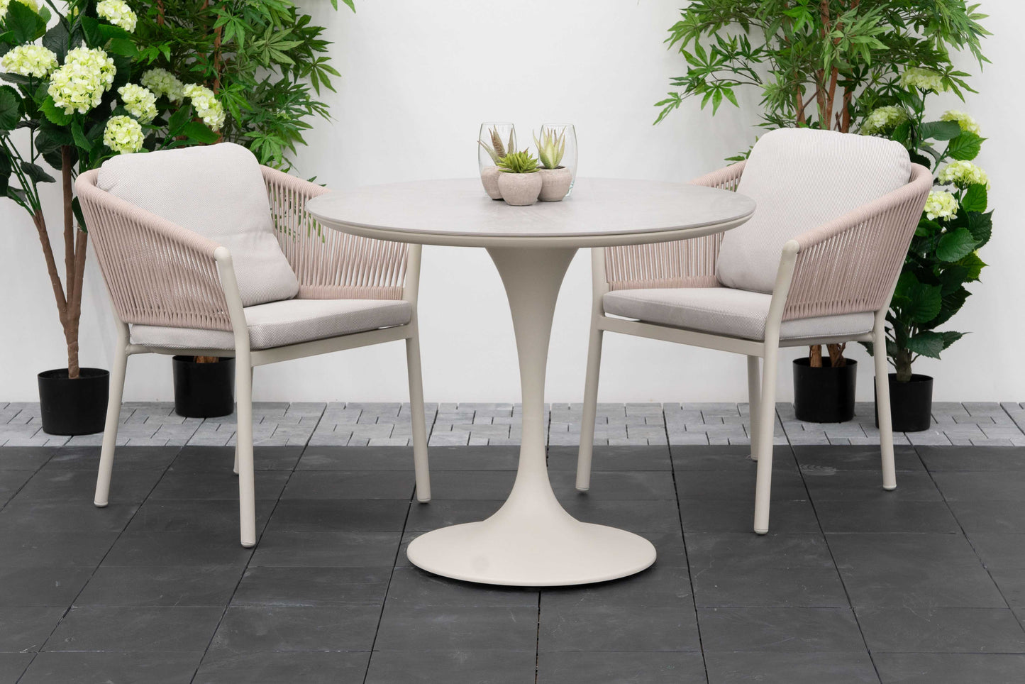 Nova - Hayden 2 Seat Round Bistro Set - Pebble