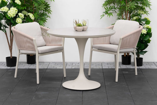 Nova - Hayden 2 Seat Round Bistro Set - Pebble