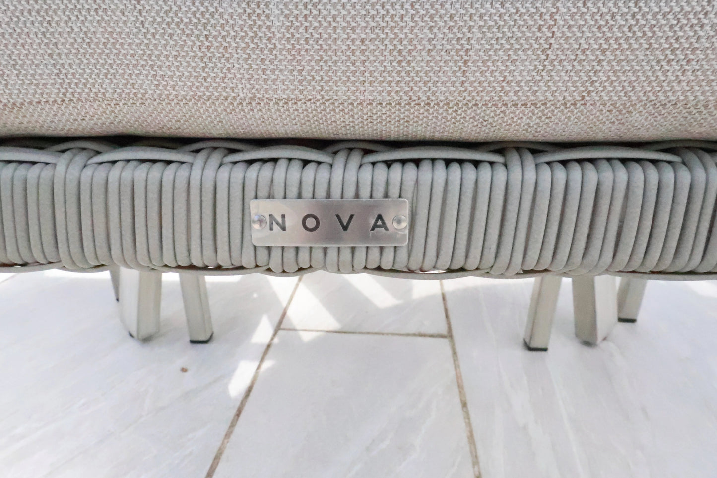 Nova - Griffin 4 Seat Round Dining Set - Light Grey - LOW STOCK