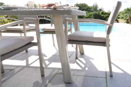 Nova - Griffin 6 Seat Rectangular Dining Set - Light Grey