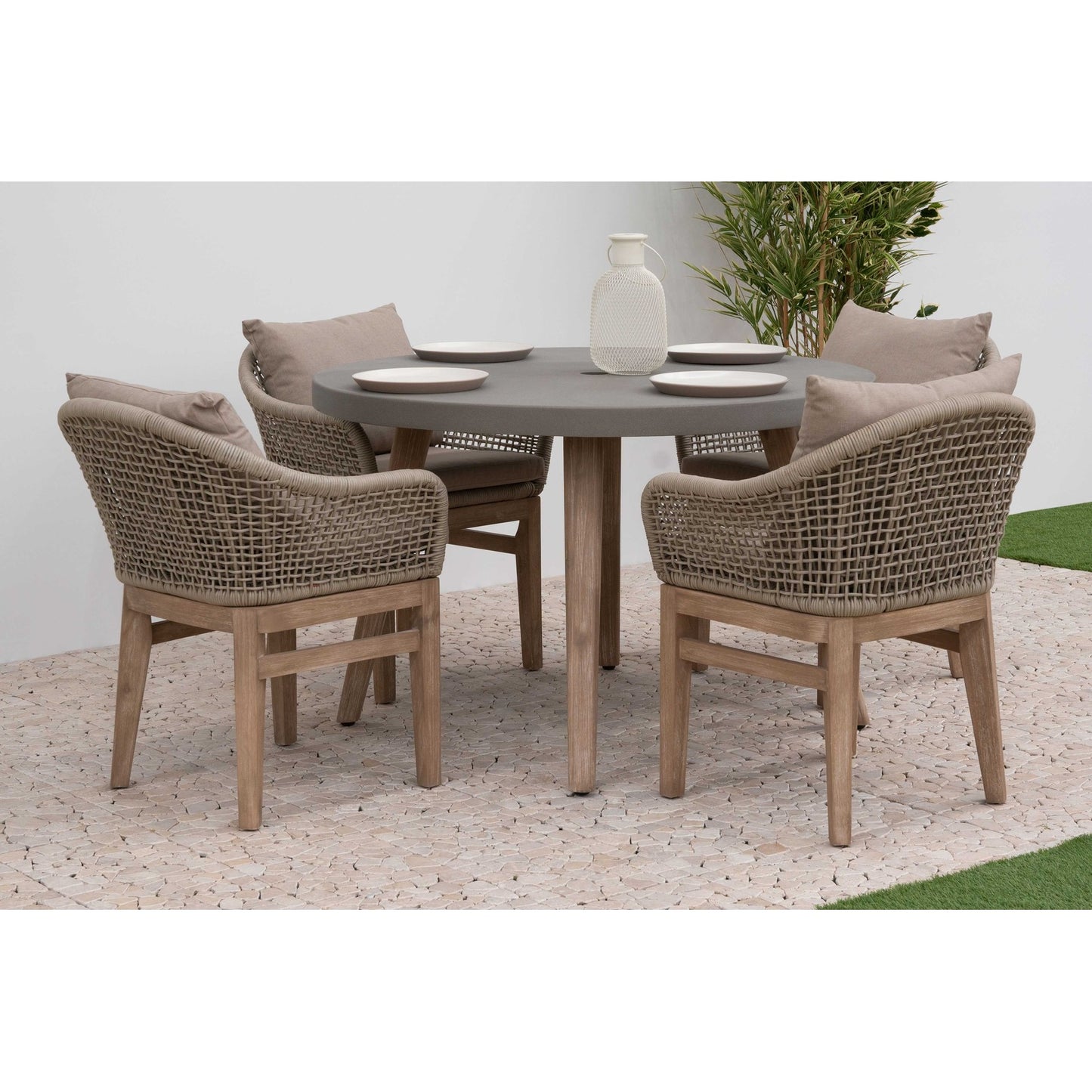 Nova - Summer 4 Seat Round Dining Set - Beige