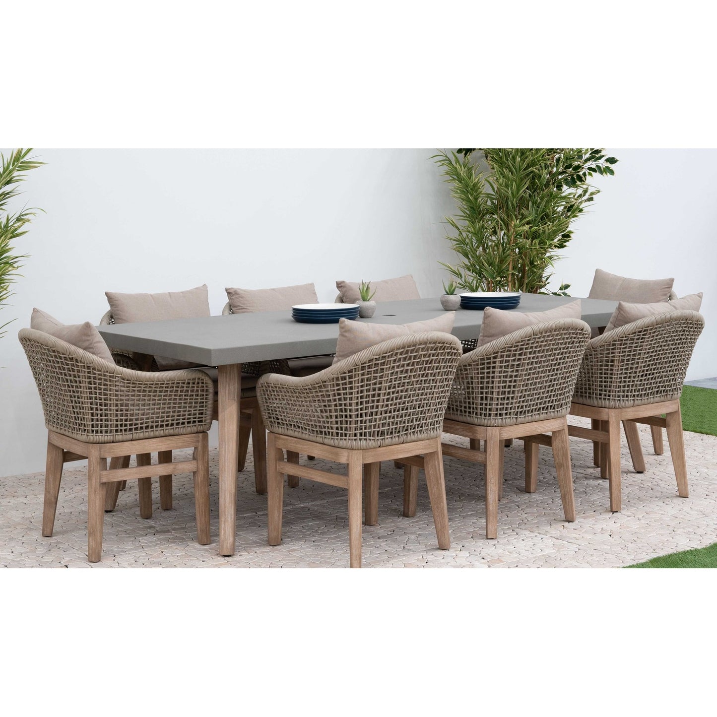 Nova - Summer 8 Seat Rectangular Dining Set - Beige
