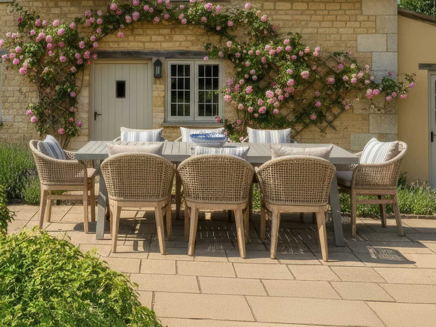 Nova - Summer 8 Seat Rectangular Dining Set - Beige