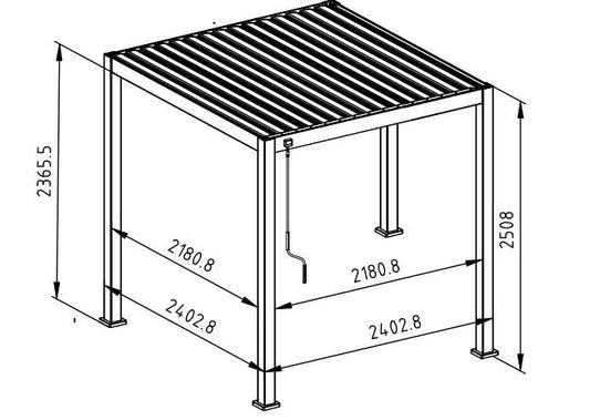 Nova - Titan 2.4m x 2.4m Aluminium Pergola - Grey