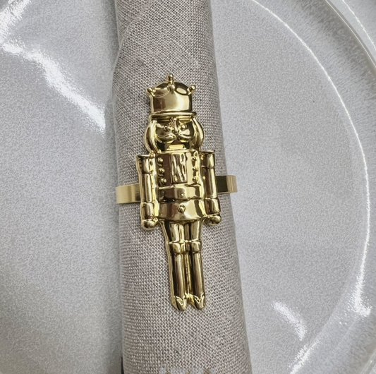 Gold Nutcracker Napkin Ring