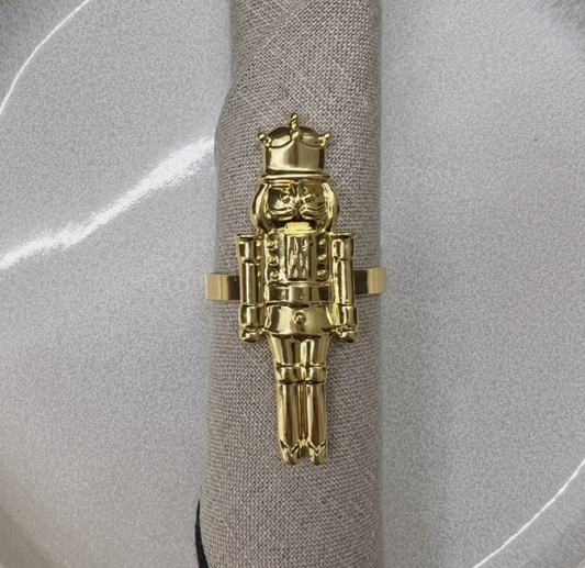 Gold Nutcracker Napkin Ring