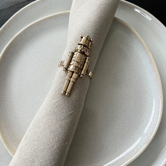 Gold Nutcracker Napkin Ring