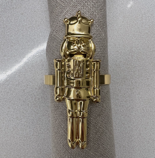 Gold Nutcracker Napkin Ring