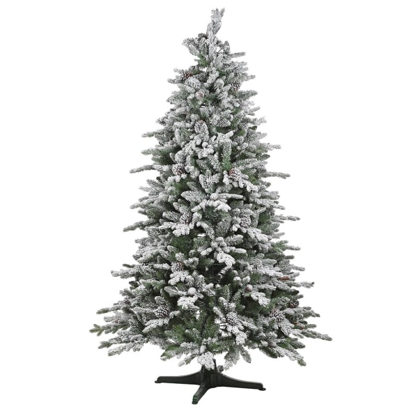 7' Flock Rotating Lit Tree