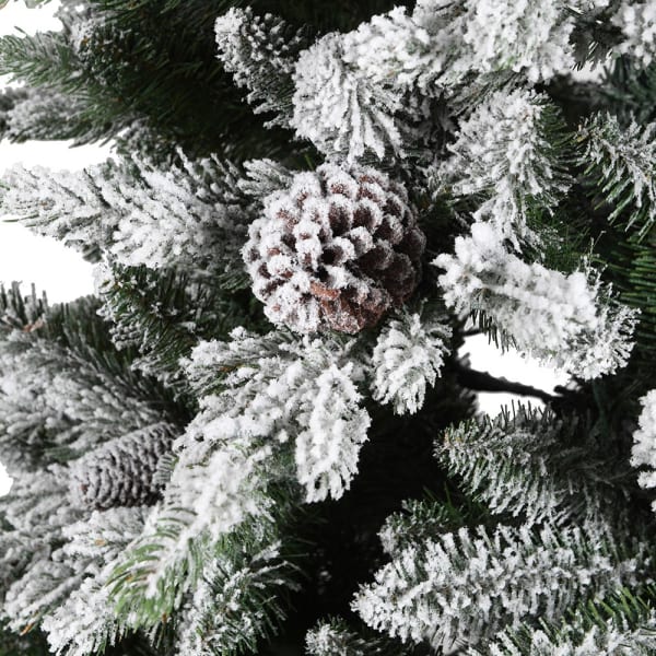 7' Flock Rotating Lit Tree