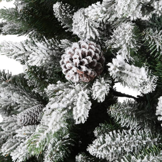 7' Flock Rotating Lit Tree