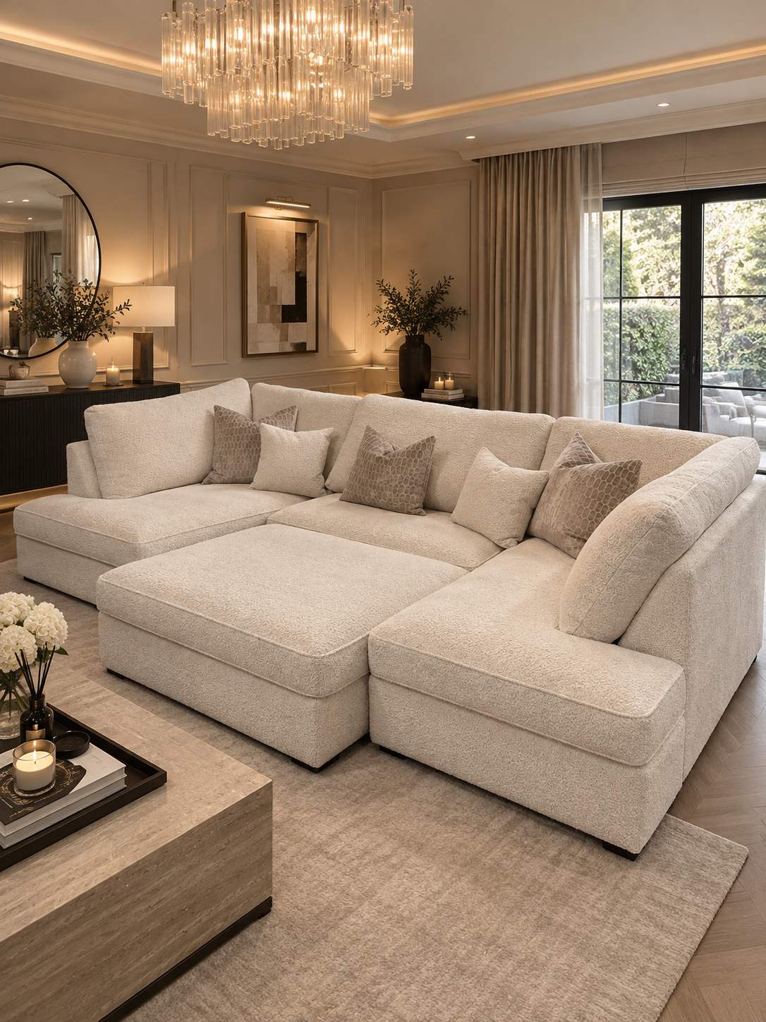 Manhattan Boucle U Shape Corner - Beige