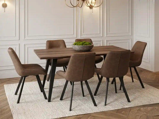 Westfield Brown Dining Table with 6 Chairs Set