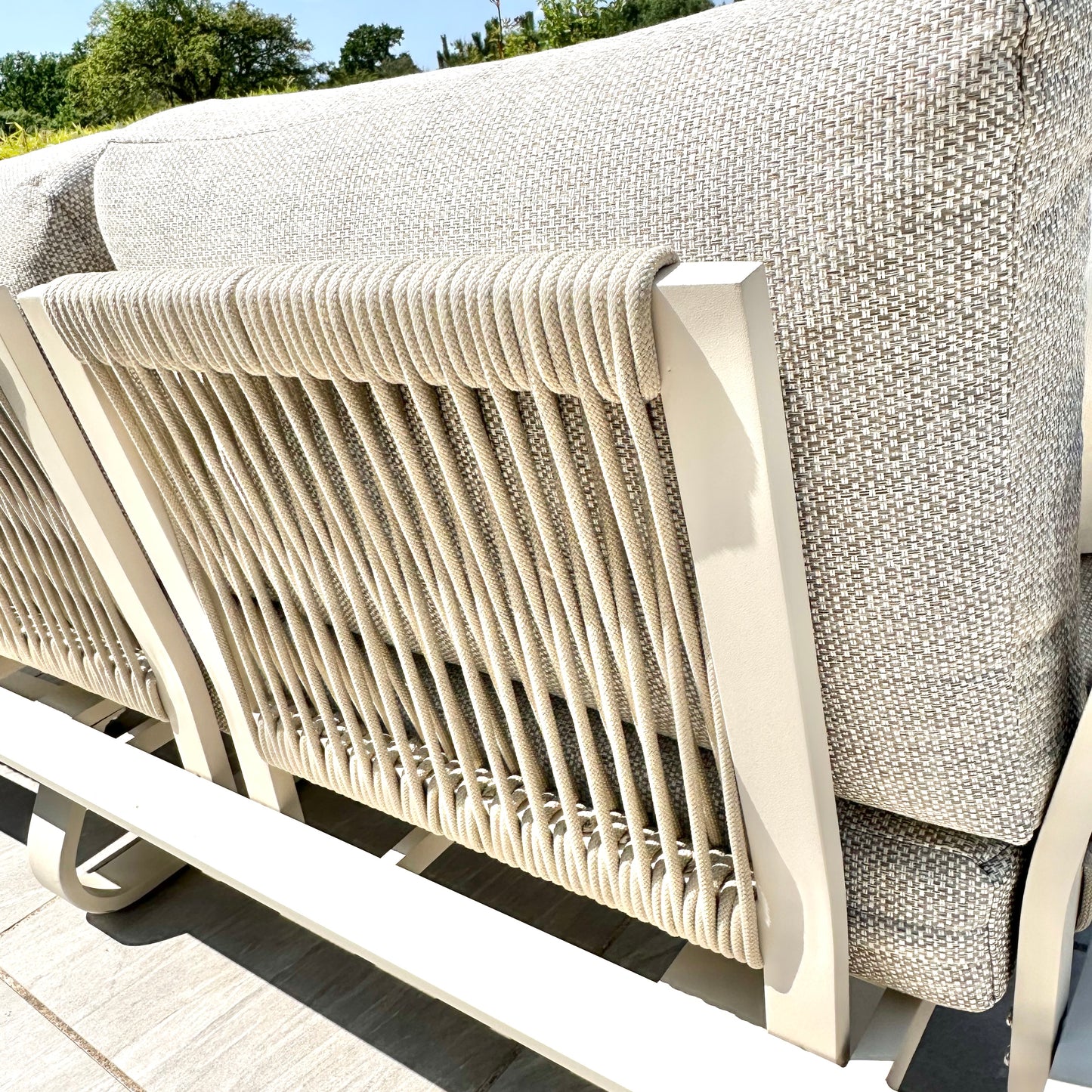 Chimes - Cagliari Aluminium & Rope Casual Corner Sofa Set With Coffee Table