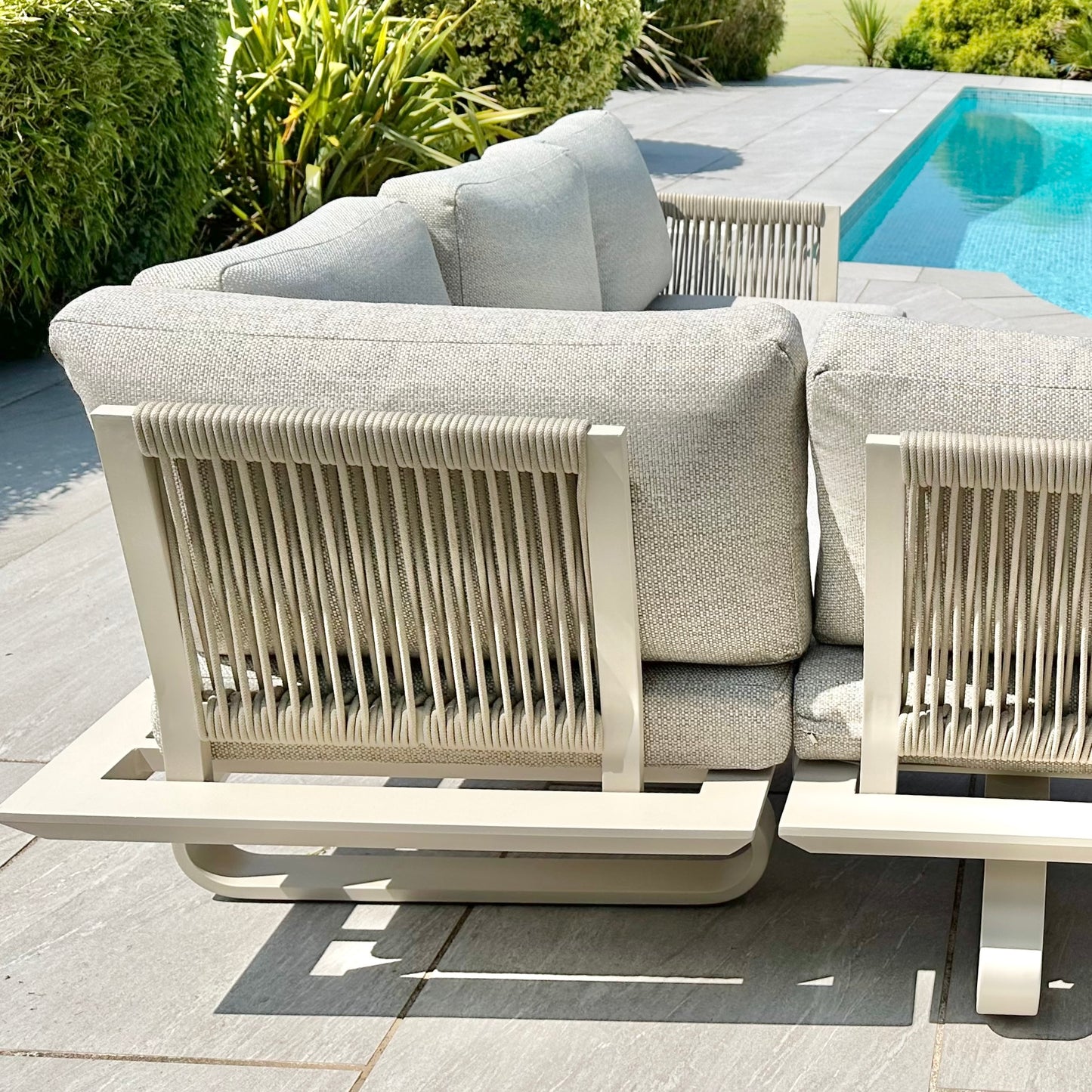 Chimes - Cagliari Aluminium & Rope Casual Corner Sofa Set With Coffee Table