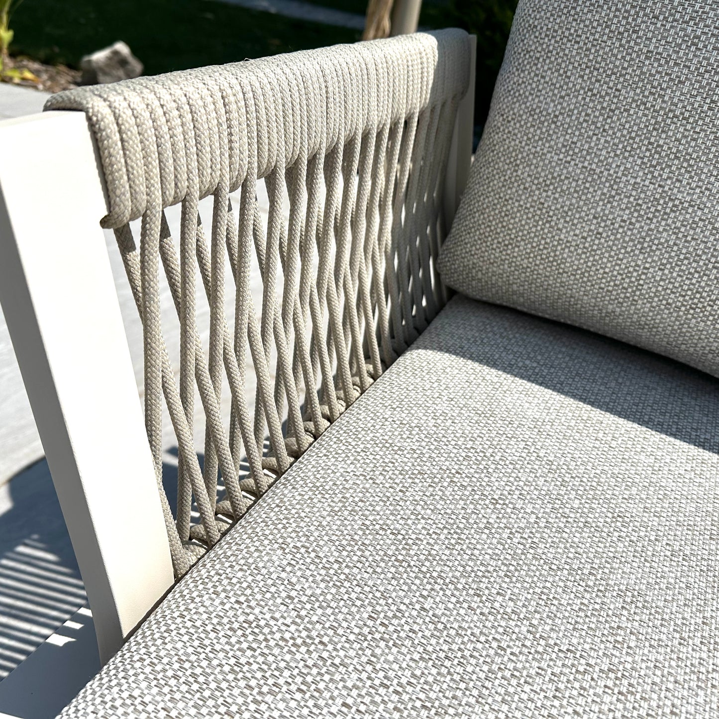 Chimes - Cagliari Aluminium & Rope Casual Corner Sofa Set With Coffee Table