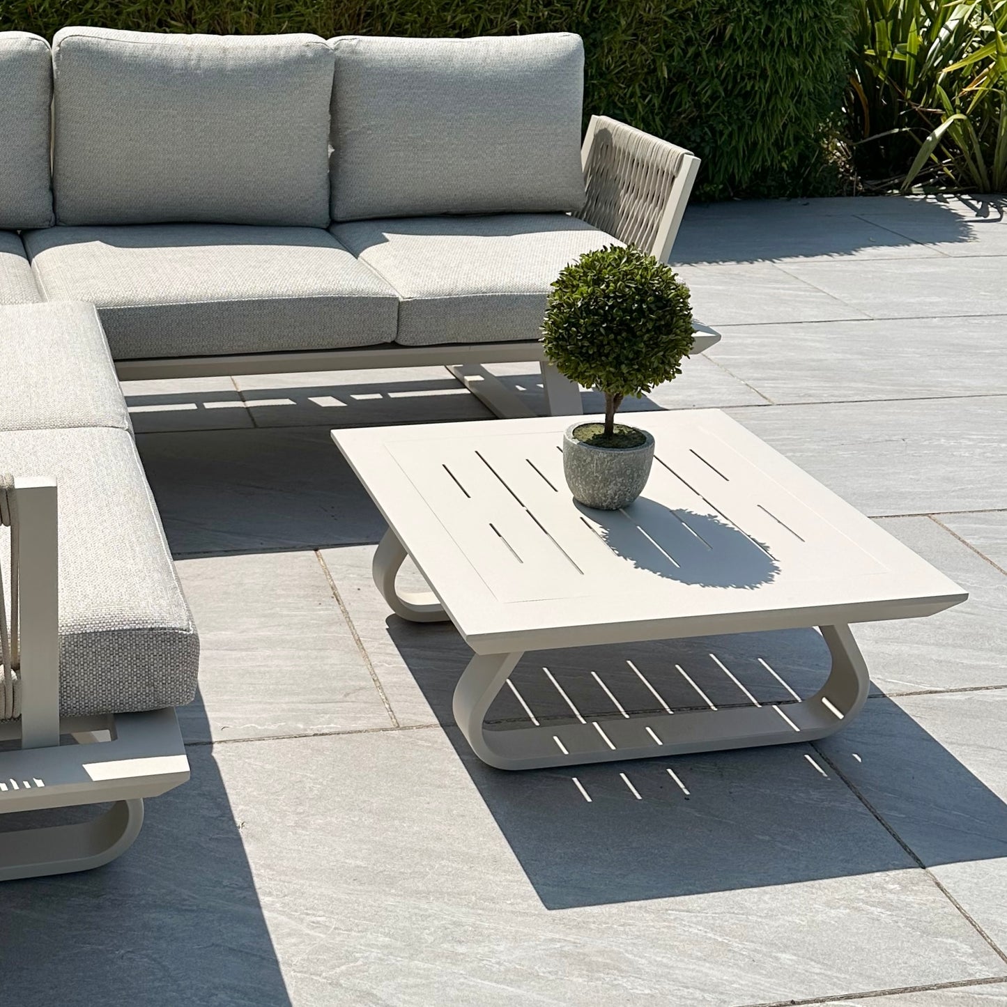 Chimes - Cagliari Aluminium & Rope Casual Corner Sofa Set With Coffee Table