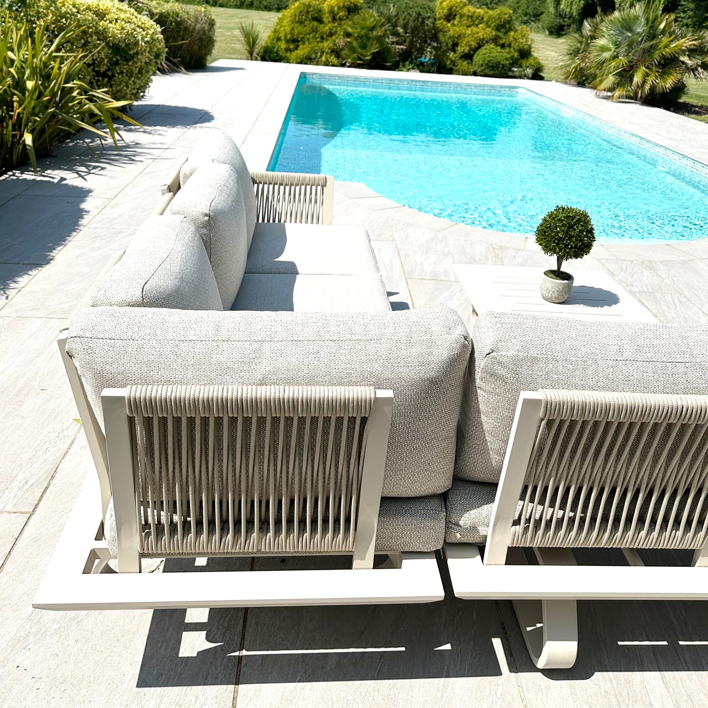 Chimes - Cagliari Aluminium & Rope Casual Corner Sofa Set With Coffee Table