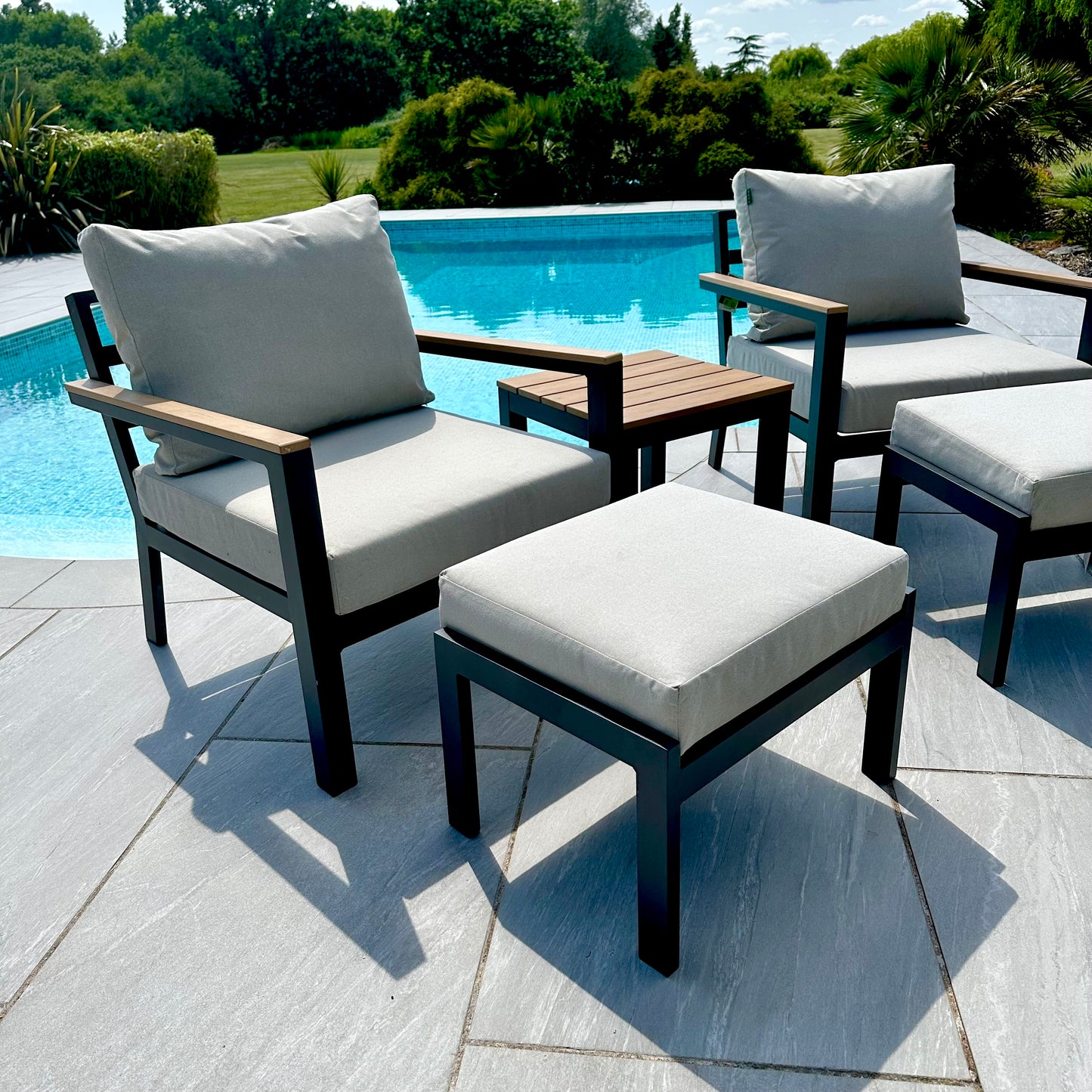 Nova - Heidi 5pc Lounging Set with Square Side Table - LOW STOCK
