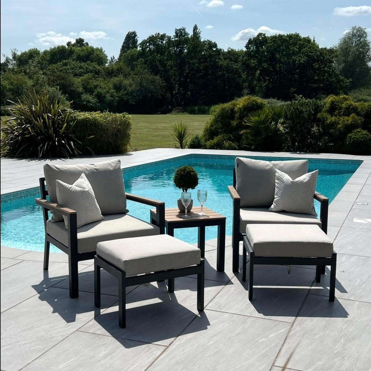 Nova - Heidi 5pc Lounging Set with Square Side Table - LOW STOCK