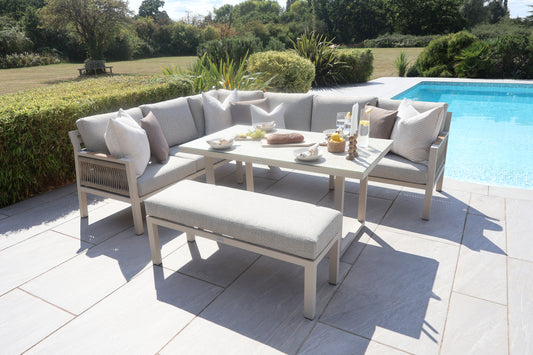 Chimes - Lucca Aluminium & Rope Casual Corner Dining Set - Left Hand