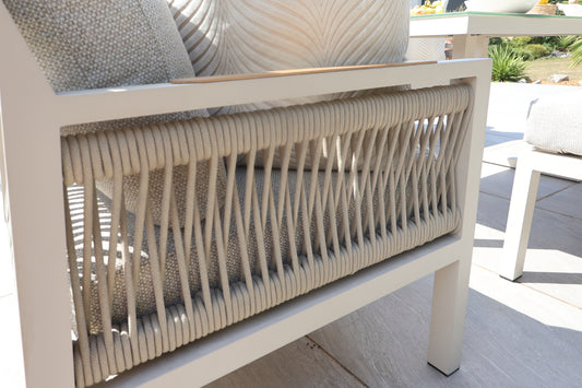 Chimes - Lucca Aluminium & Rope Casual Corner Dining Set - Left Hand