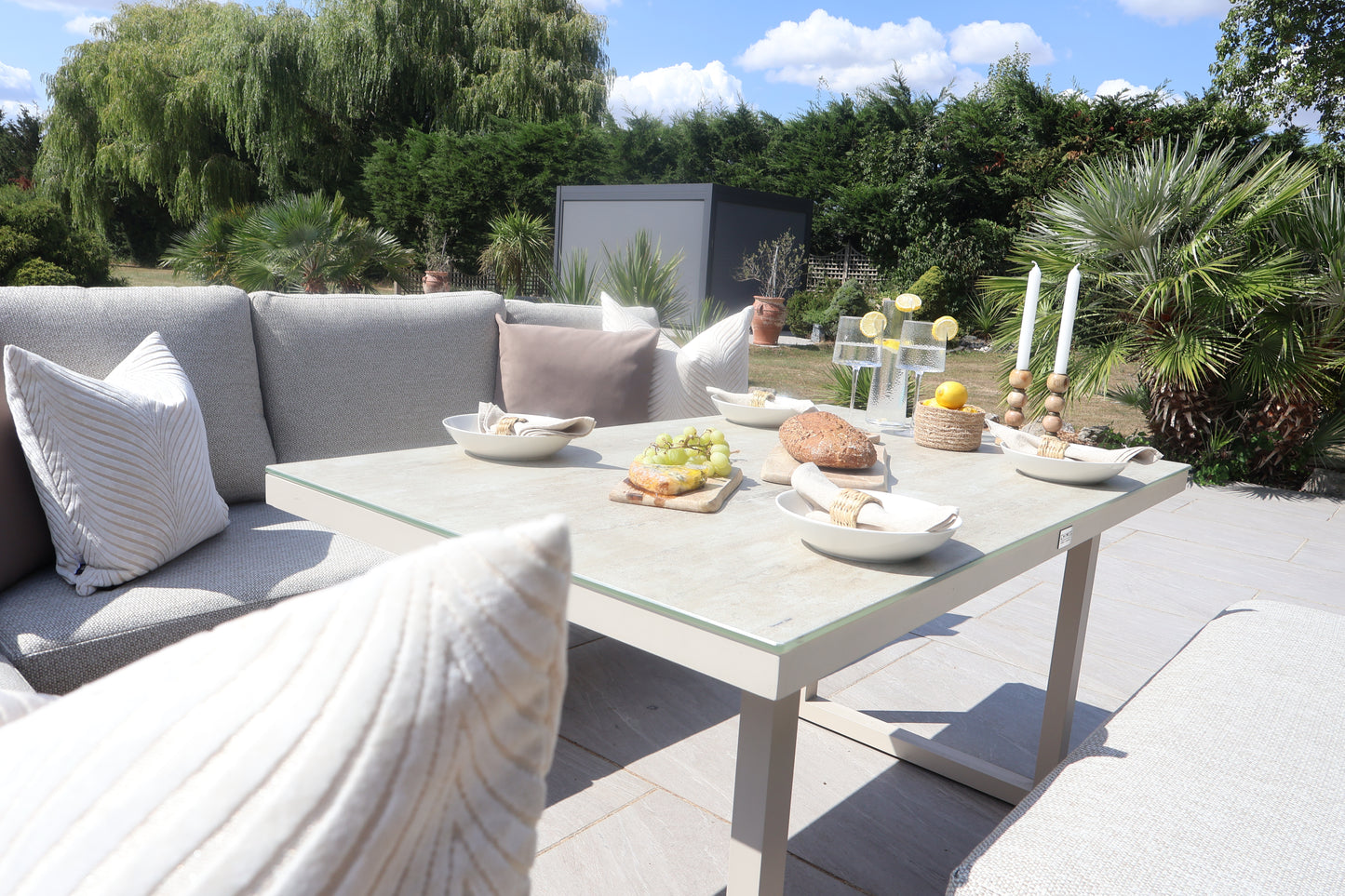 Chimes - Lucca Aluminium & Rope Casual Corner Dining Set - Left Hand