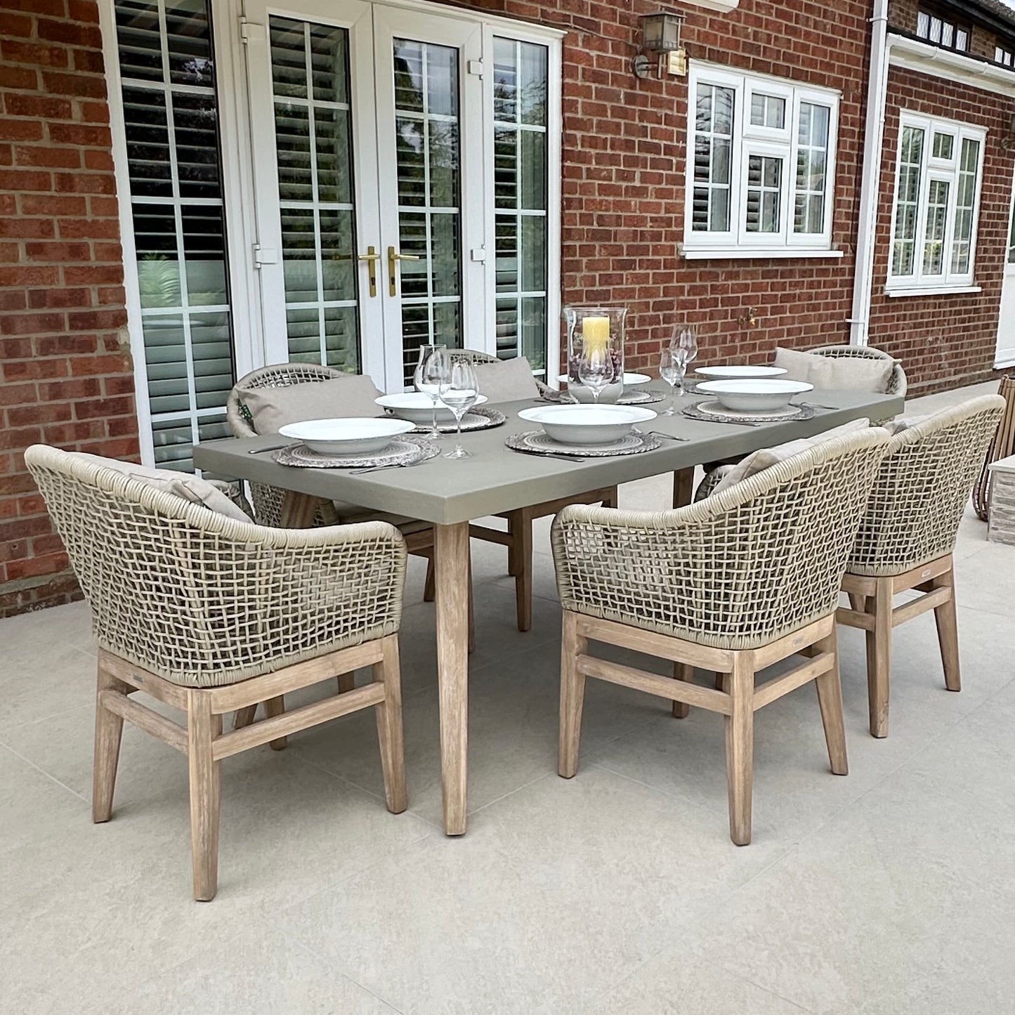 Nova - Summer 6 Seat Rectangular Dining Set - Beige