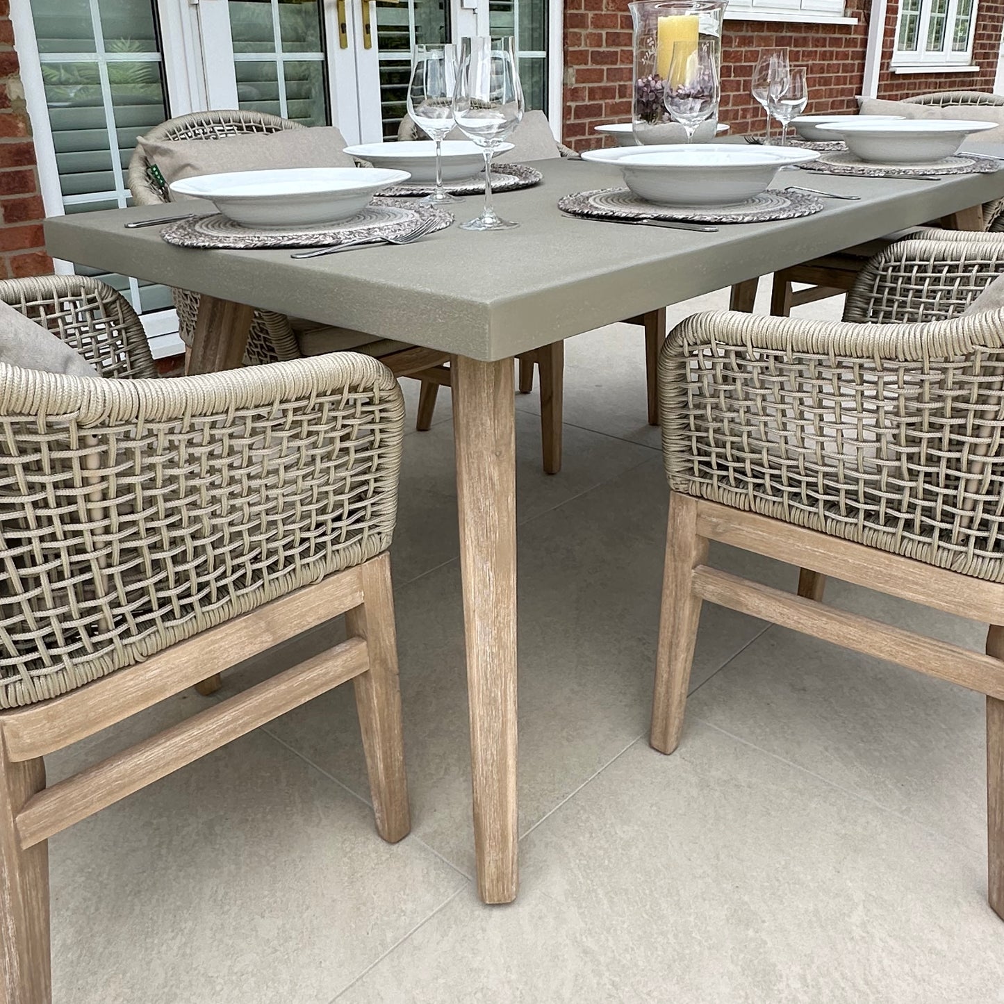 Nova - Summer 6 Seat Rectangular Dining Set - Beige