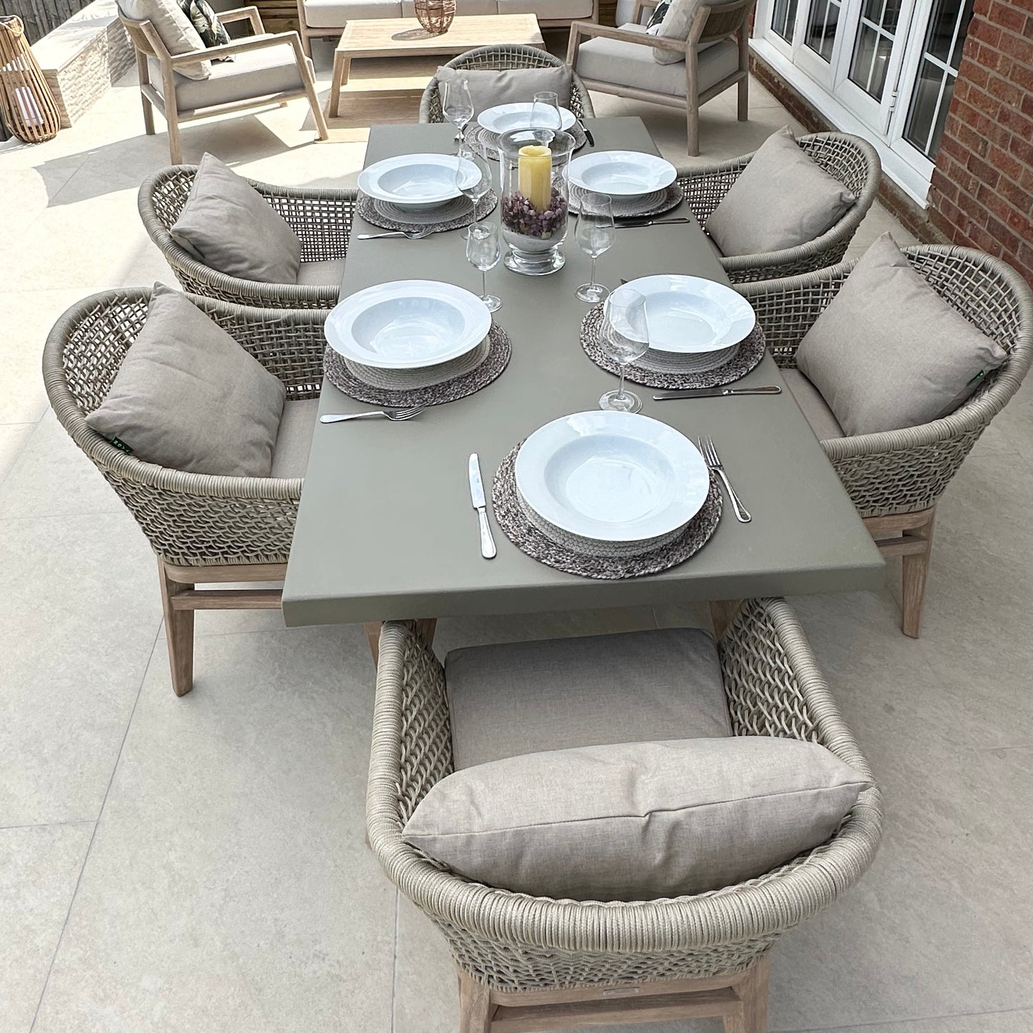 Nova - Summer 6 Seat Rectangular Dining Set - Beige