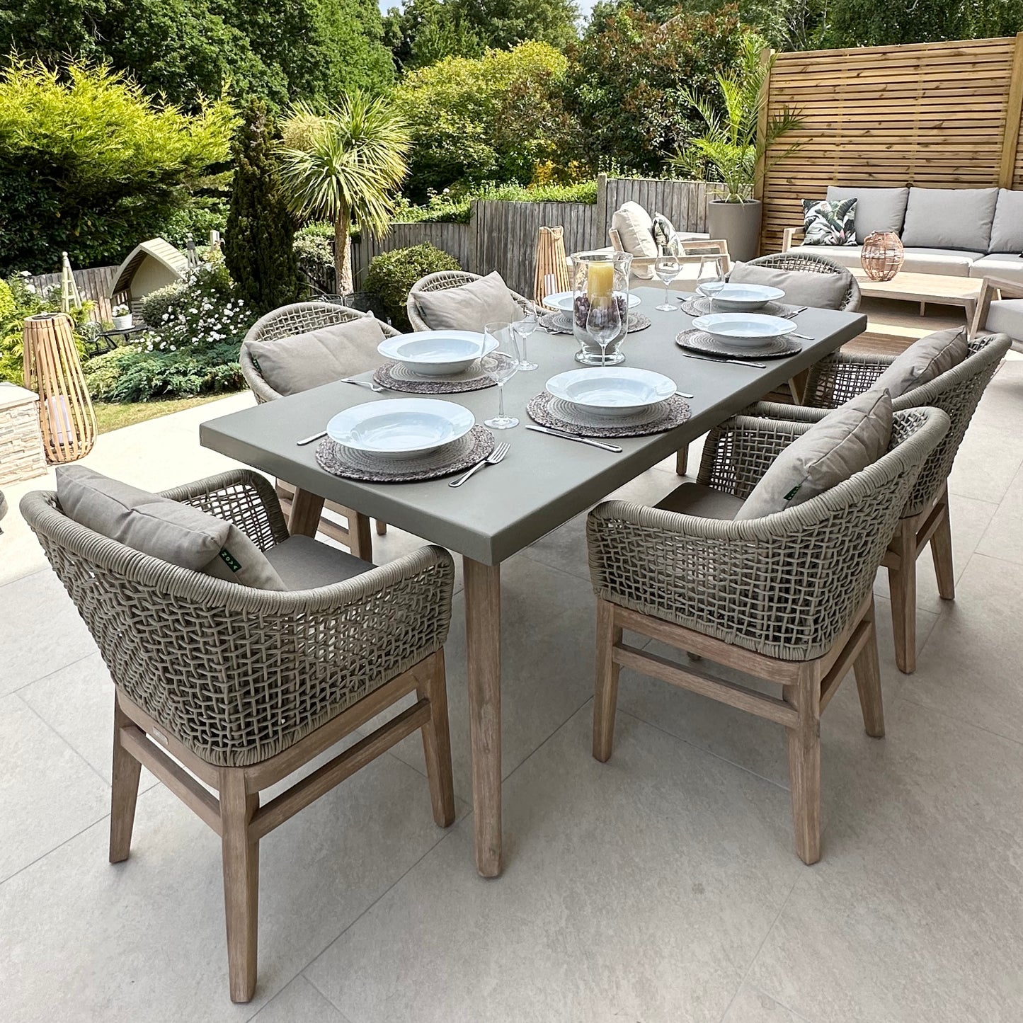 Nova - Summer 6 Seat Rectangular Dining Set - Beige