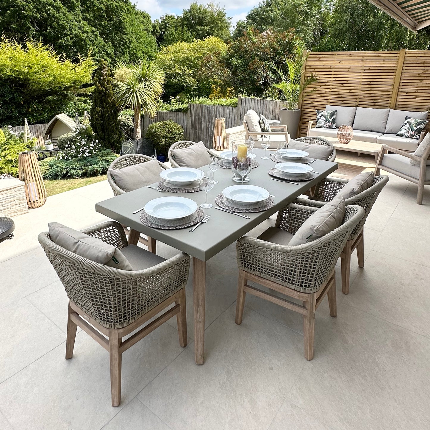 Nova - Summer 6 Seat Rectangular Dining Set - Beige