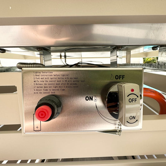 Chimes - Portofino Aluminium & Rope Compact Corner Dining Set With Rising Fire-Pit Table