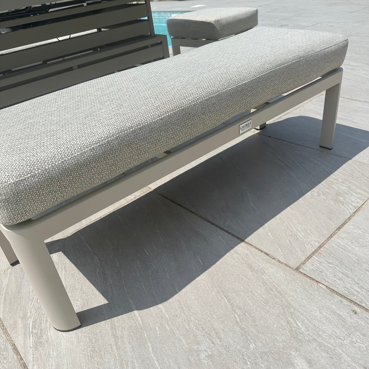 Chimes - Portofino Casual Aluminium & Rope Corner Dining Set With Rising Firepit Table - Left & Right Hand - Cream