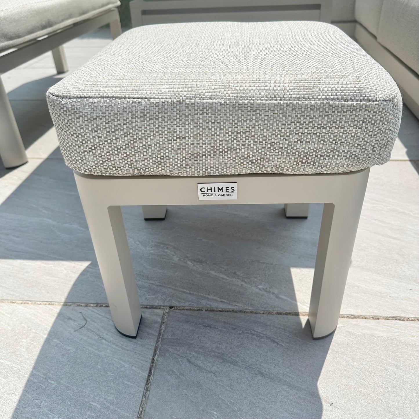 Chimes - Portofino Casual Aluminium & Rope Corner Dining Set With Rising Firepit Table - Left & Right Hand - Cream
