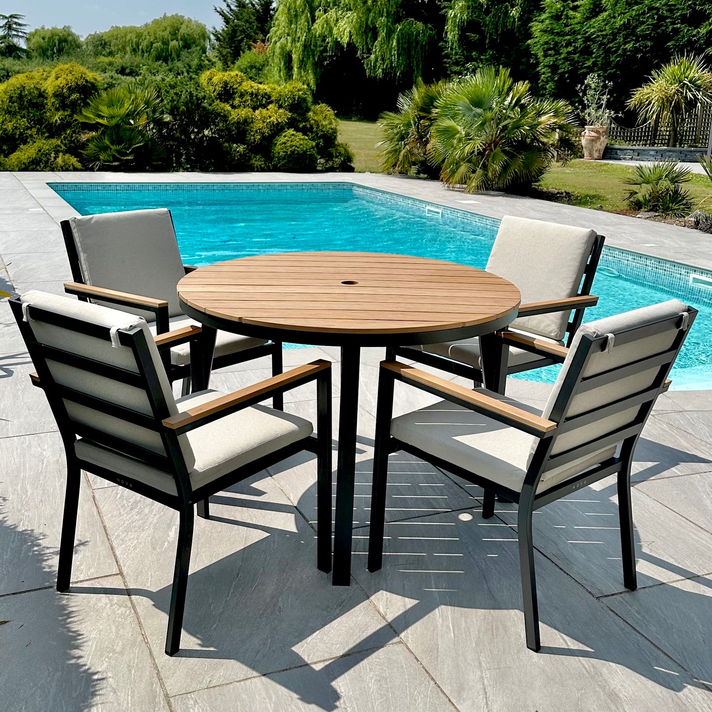 Nova - Heidi 4 Seat Round Dining Set - LOW STOCK
