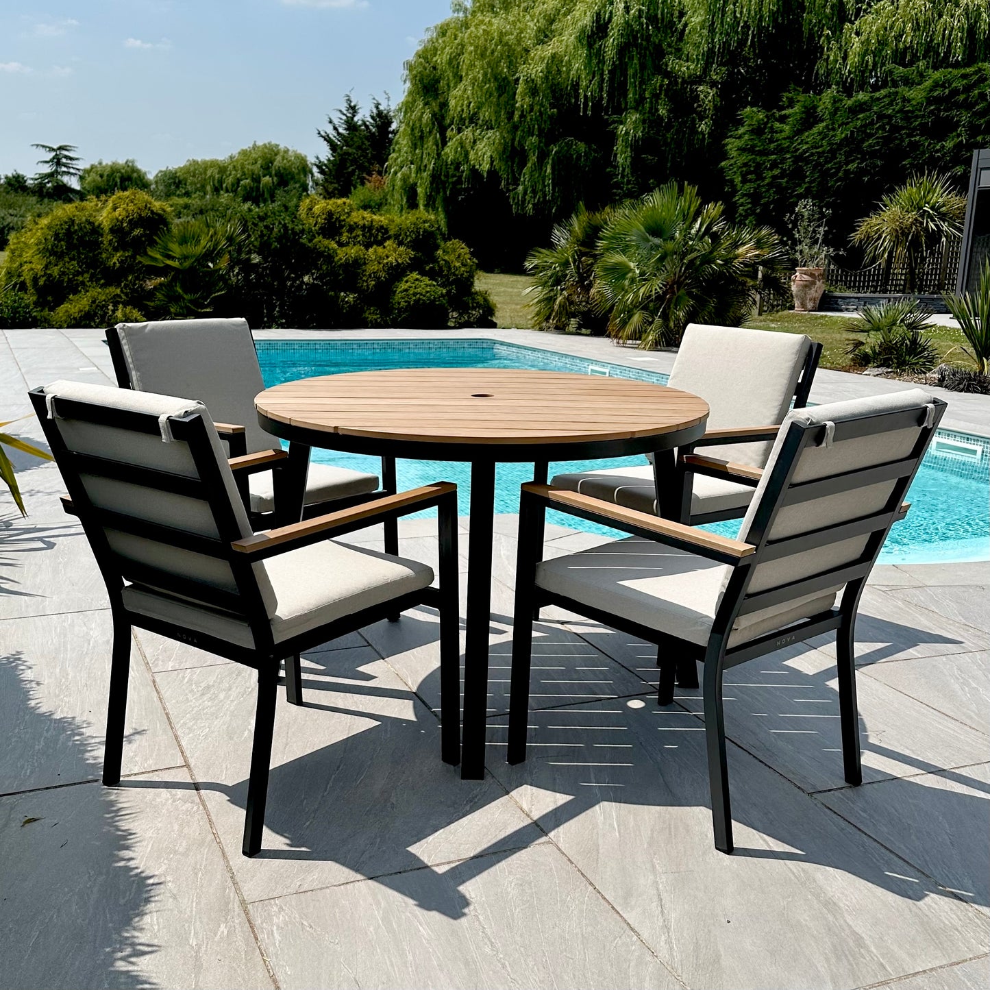 Nova - Heidi 4 Seat Round Dining Set - LOW STOCK