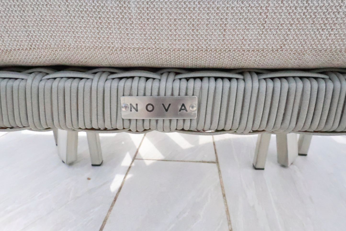 Nova - Griffin 4 Seat Round Dining Set - Light Grey - LOW STOCK