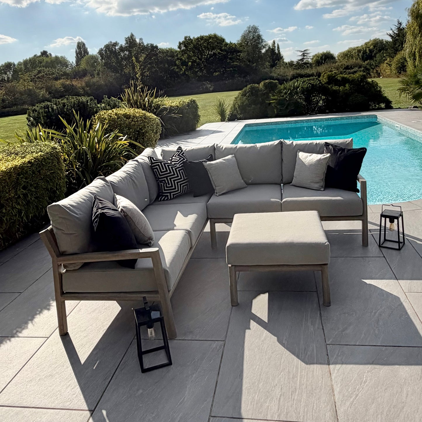 Nova - Eleanor Corner Sofa Set with Square Footstool