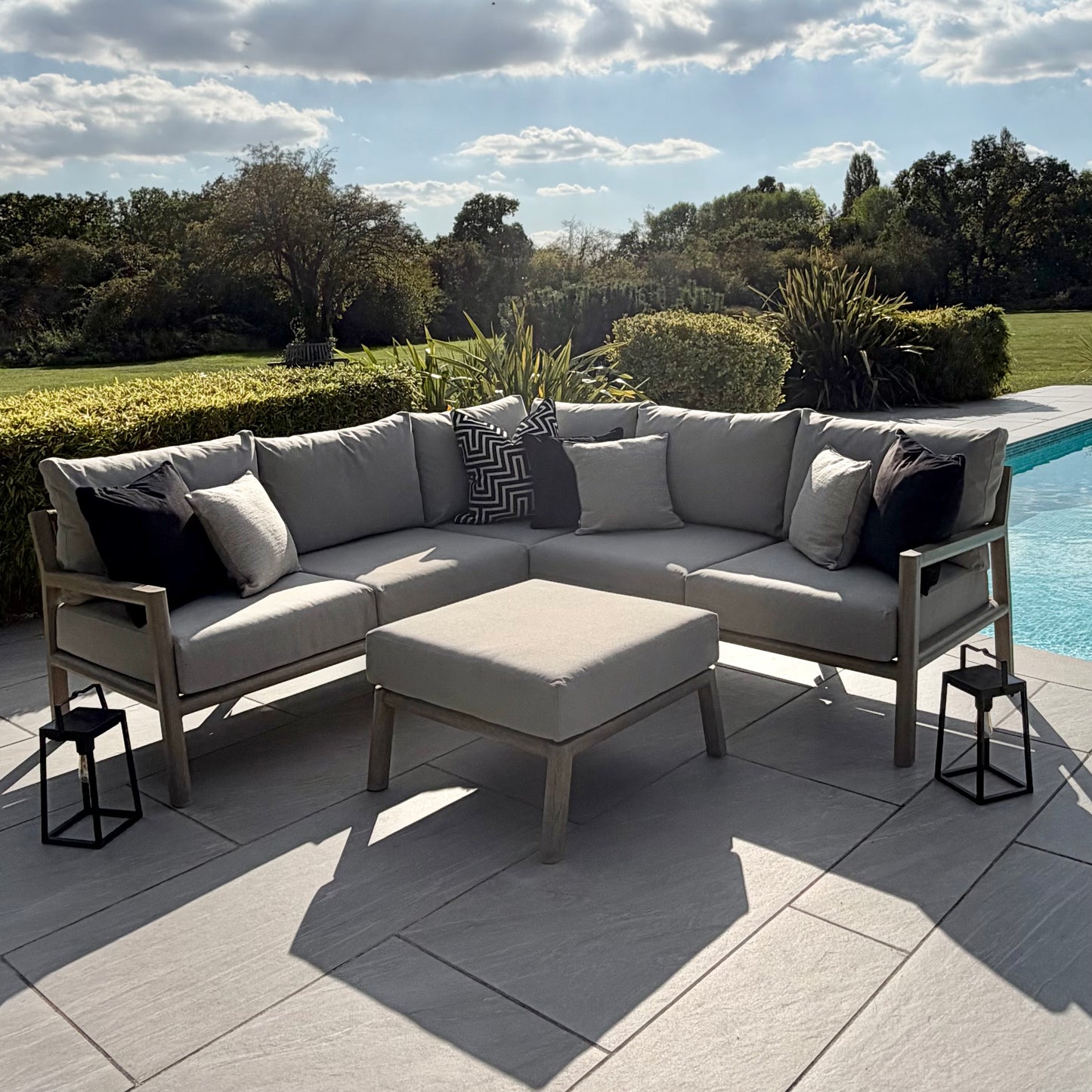 Nova - Eleanor Corner Sofa Set with Square Footstool