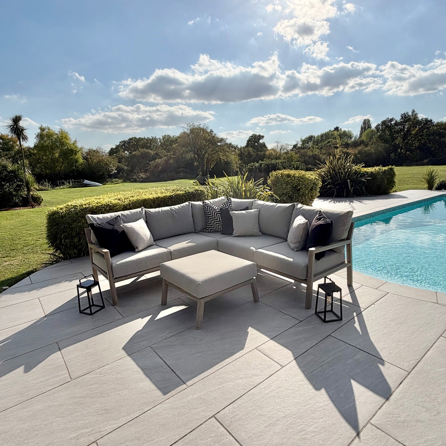 Nova - Eleanor Corner Sofa Set with Square Footstool