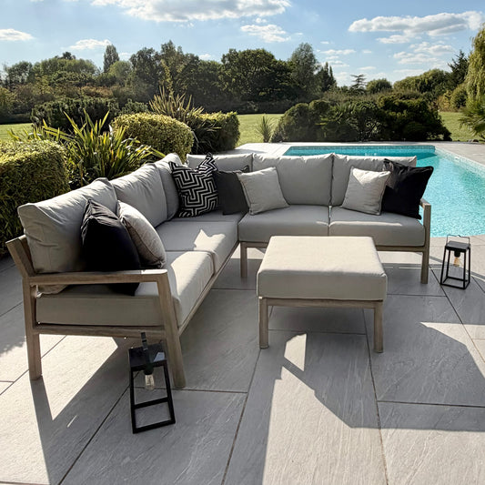 Nova - Eleanor Corner Sofa Set with Square Footstool