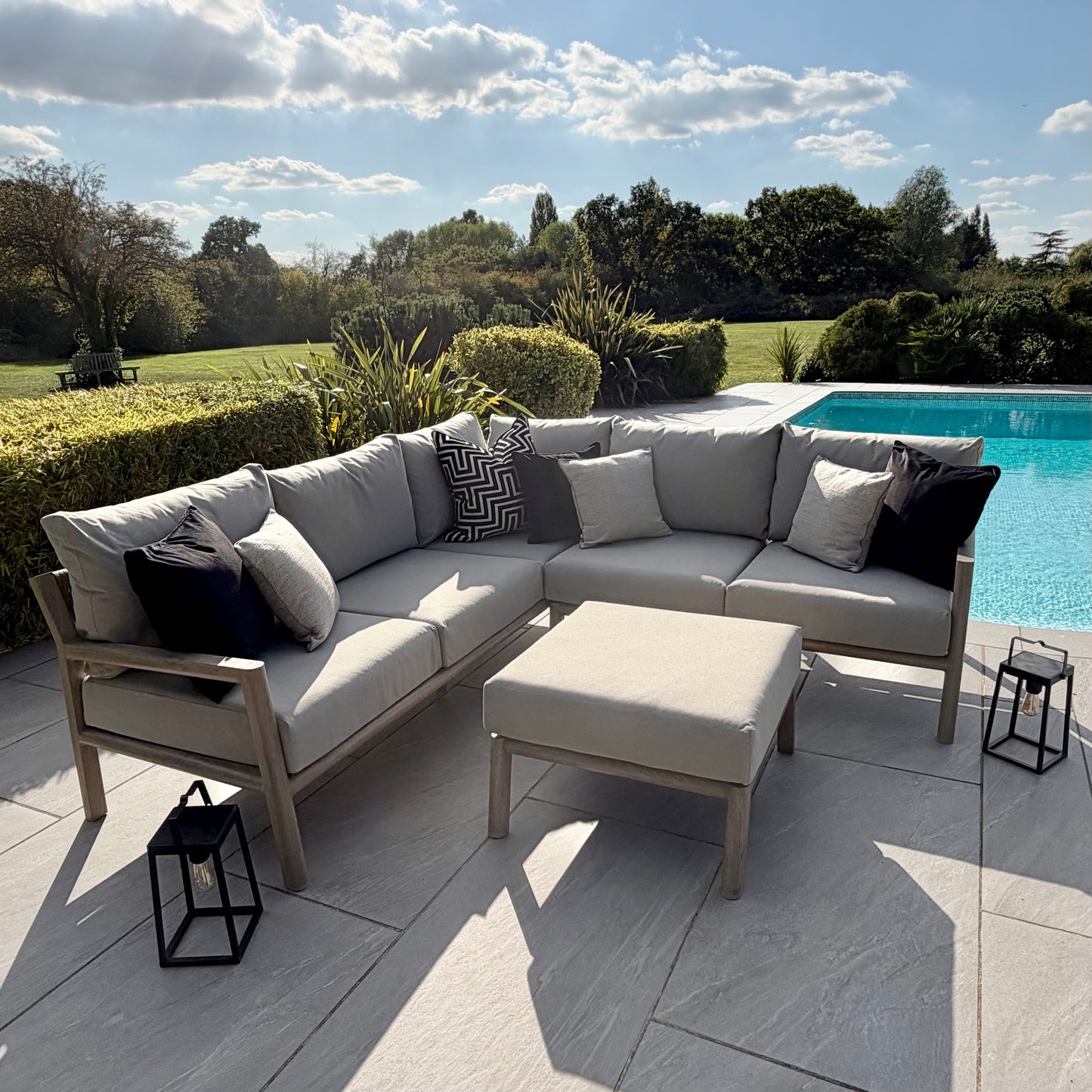 Nova - Eleanor Corner Sofa Set with Square Footstool