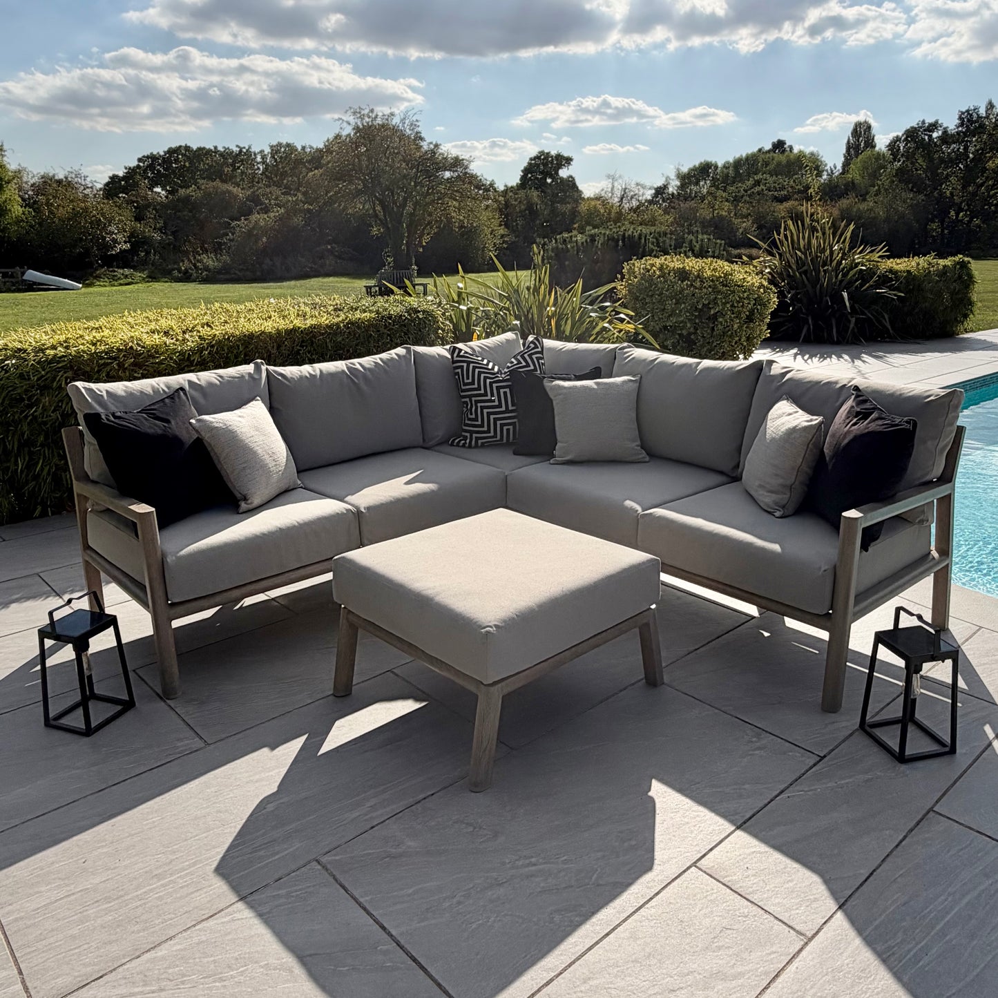 Nova - Eleanor Corner Sofa Set with Square Footstool